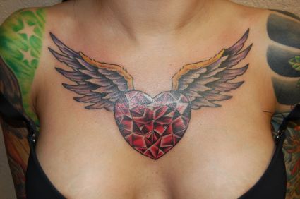 Love Angel Tats On Chest